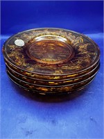 Vintage Tiara Plates Amber