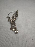 1950s Earrite Over-the-ear Rhinestone Jewelry