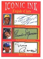Clemente/Munson/Banks Iconic Ink Triple Cuts