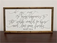 Framed canva quote. 45in x 23in