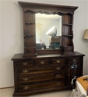 Vntg Sears Open Hearth Dresser w/Mirror