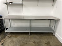 NSF Stainless steel work table.8' X 30in deep X 34