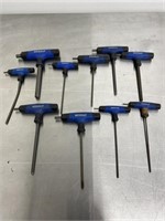Kobalt T-handle hex keys. (10) count