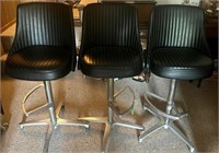 3pc Mid-Century Chromcraft Bar Stools