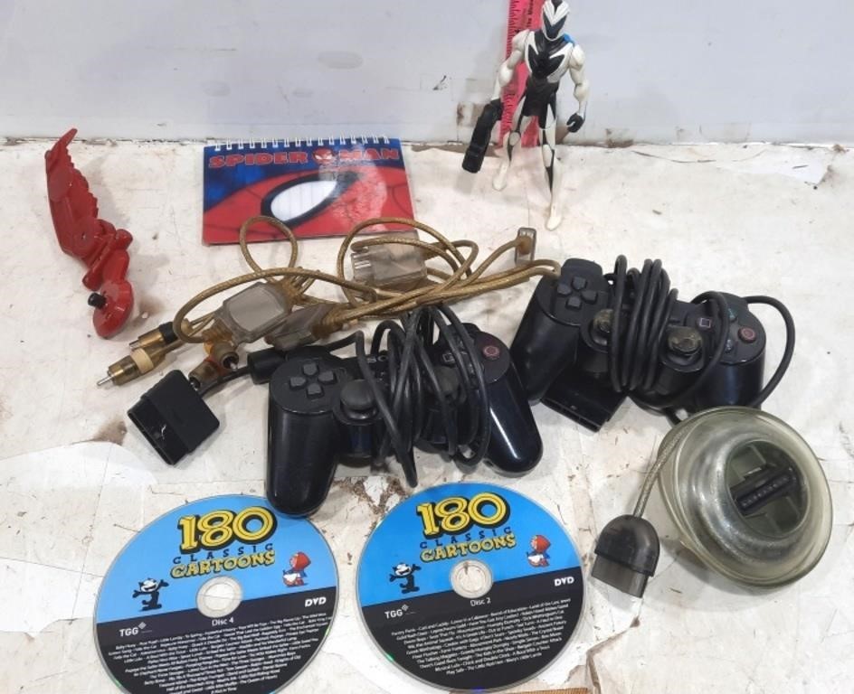 ( 2 ) Play Station Controllers & odds & ends