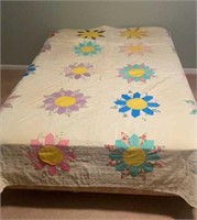 Old Hand stitched Quilt 78 x 86 inches , some