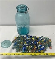 Marbles , Shooters , quart and half Blue Ideal