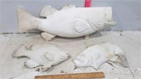 3  Ceramic Fish Ready for Paint