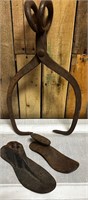 Antique Ice Tongs& Anvil Shoe Forms