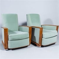 EXCEPTIONAL PAIR OF ART DECO CLUB CHAIRS
