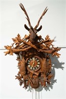 IMPRESSIVE BLACK FOREST DOUBLE-DOOR CUCKOO CLOCK