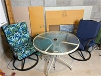 Patio Table and 2 Swivel Chairs
