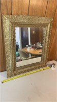 Vintage ornate Gold wood mirror 25 x 29 inches