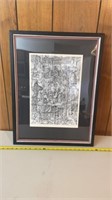 Framed 19 x 25 inches Signed Carl Wilen , An