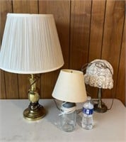 Table Lamps including Ball Mason Jar lamp, and