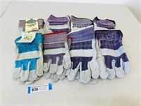 (8) Pair of Split Cowhide Work Gloves - NEW