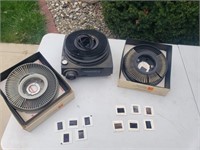 Kodak carousel slide trays and projector