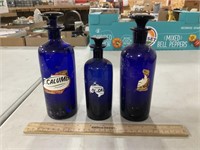 Vintage Apothecary Cobalt Glass Bottles