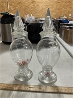 Two Matching Apothecary Jars
