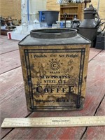 Antique Montgomery Wards Paper Label Coffee Tin