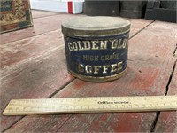 Antique Golden Glow Coffee Tin