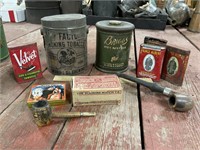 Vintage Tobacco Tins and Pipes