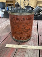 Antique Dry Dock Mills Pepper Tin