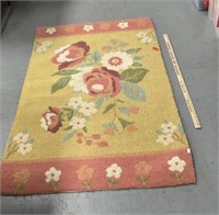 Floral Rug With Canvas Back