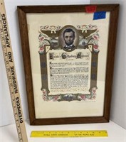 Lincoln's Gettysburg Address Framed