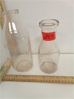 Duraglas 1 Quart Milk Bottle  & Sealed 1 Pint