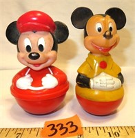 1970's MICKY MOUSE Disney Weeble Wobble Toys