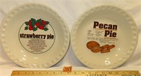 Strawberry Pie & Pecan Pie Ceramic Pie Plates