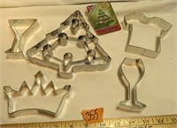 Cookie Cutters Christmas, Crown, Martini, Goblet,T