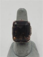Antique Silver Genuine Gemstone Ring- Size 7