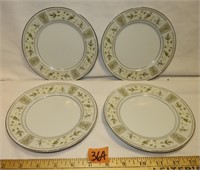 4 BARCLAY Fine China Bread Plates White Rose