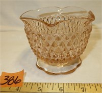 Diamond Point Pink Depression Glass Footed Sherbet
