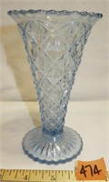 Ice Blue IMPERIAL Glass Diamond Block Vase