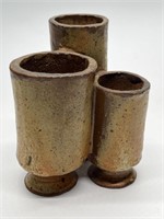 Vintage Handmade Studio Art Pottery Trio-Vase