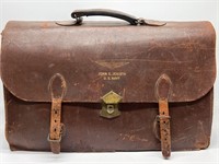 Vintage US Navy Leather Pilot Satchel