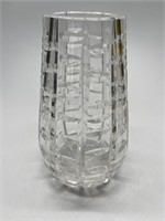 Heavy Cut Crystal, Block Pattern 7in Vase