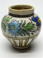 Vintage Hand Glazed Pottery 4in Vase