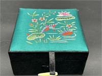 Embroidered Silk Asian Style Jewelry Box