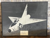 Vintage Airplane Poster on Board: 1948 XF- 92a