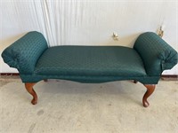 Upholstered End of the Bed Bench w/ Cabriole Legs