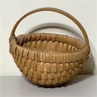 split oak basket, signed by maker