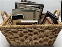 Selection of Picture Frames & Wicker Basket