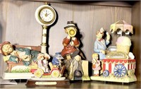 Shelf lot- 3 Melody in Motion Music Boxes:2 Clowns