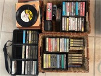 Selection of 45's Records & Cassette Tapes