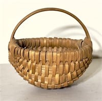 split oak basket, made & signed by John Long 6.5"