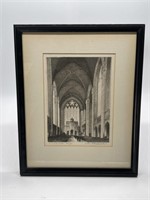 Vintage Framed Chicago University Chapel Etching